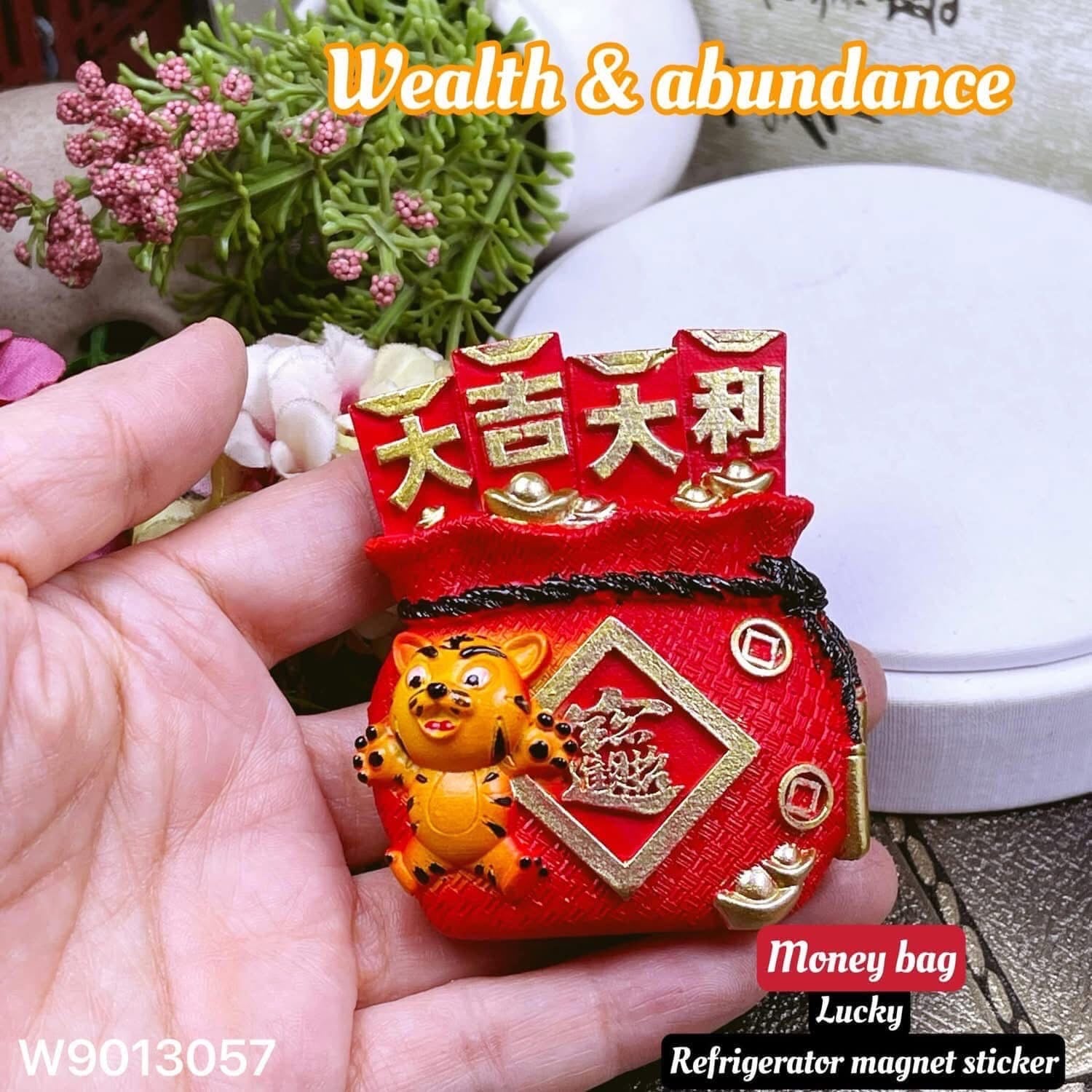 money bag wealth and abundance lucky magnet sticker