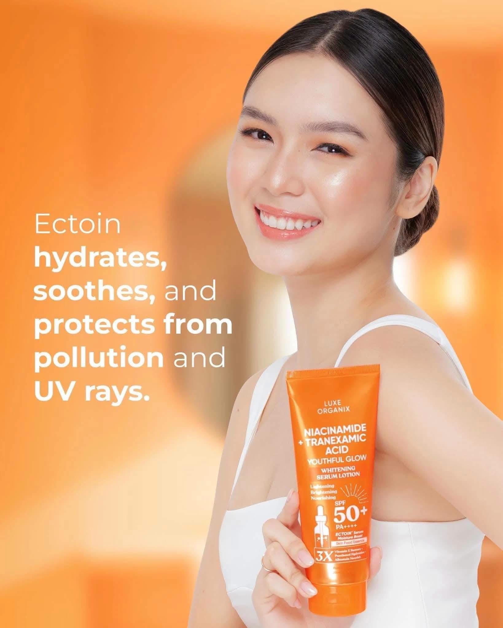 Luxe Organix - Niacinamide + “ TRANEXAMIC ACID “ Youthful Glow Whitening Serum Lotion SPF50 PA++++ 200ml - ( ORANGE )