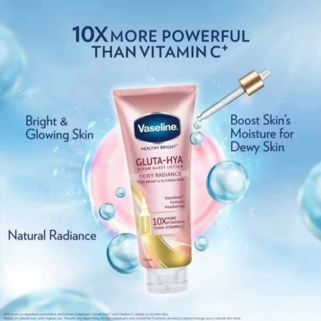VASELINE Gluta-Hya (Dewy Radiance) serum burst lotion 300ml Jumbo size