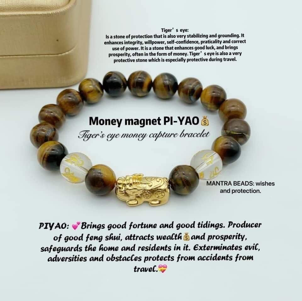 Tiger eye money magnet piyao bracleet