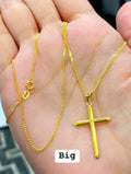 18k Saudi gold cross necklace