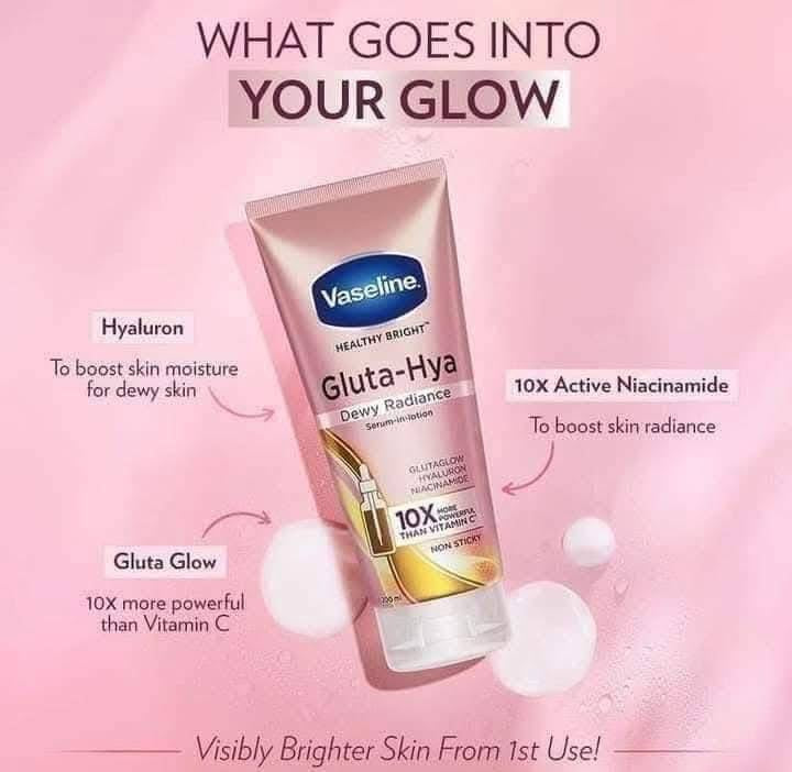 VASELINE Gluta-Hya (Dewy Radiance) serum burst lotion 300ml Jumbo size