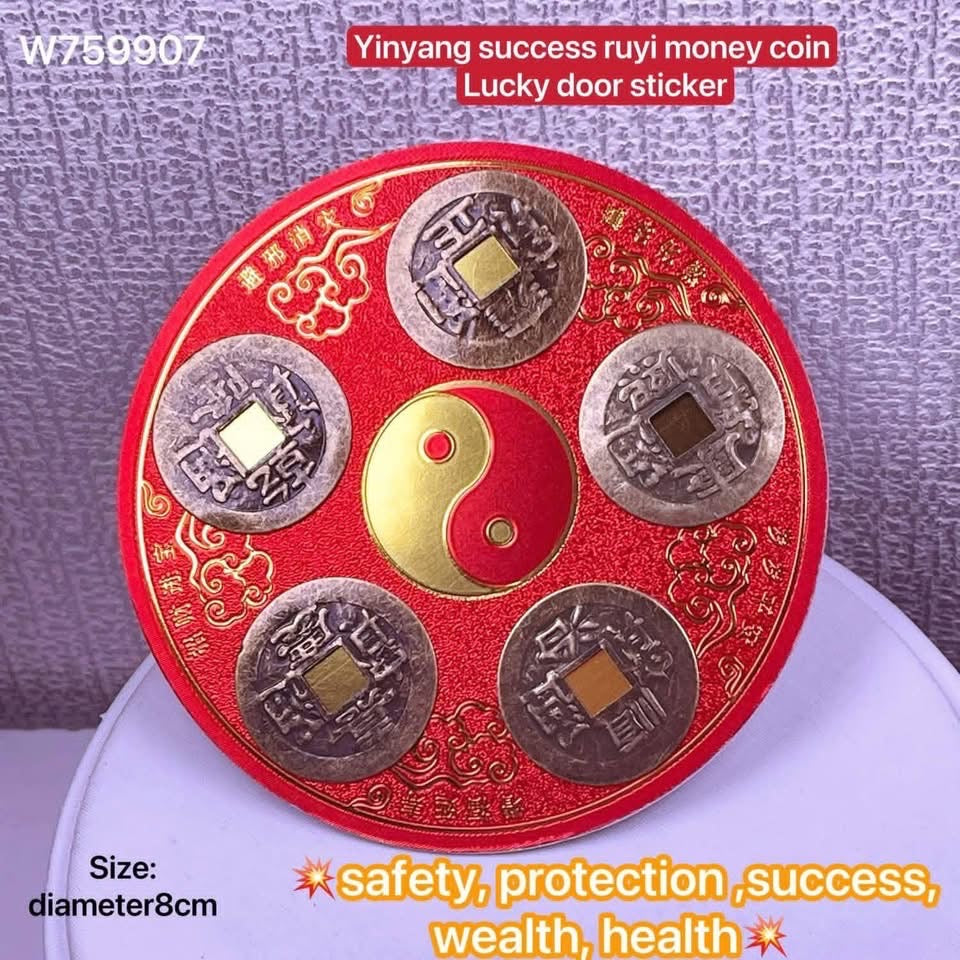 Yinyang success ruyi money coin

Lucky door sticker
