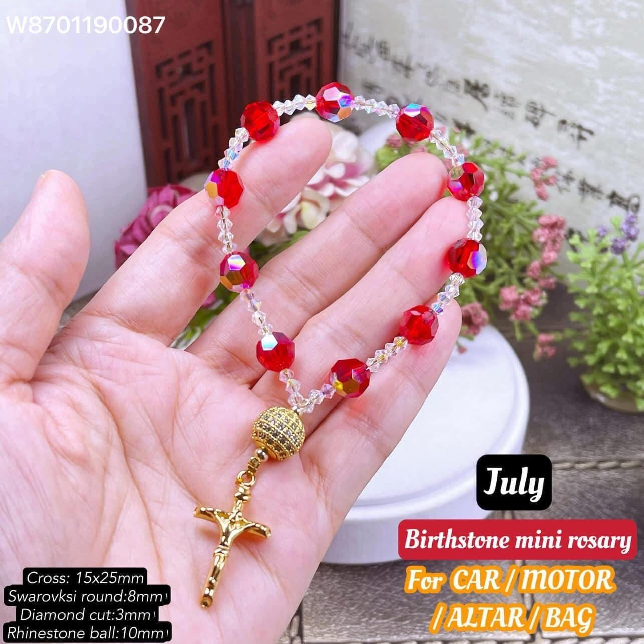 July birthstone 

birthstone min rosary FOR CAR / MOTOR / ALTAR / BAG / celphone