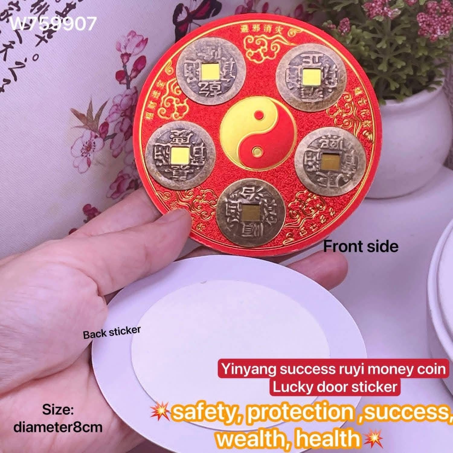Yinyang success ruyi money coin

Lucky door sticker
