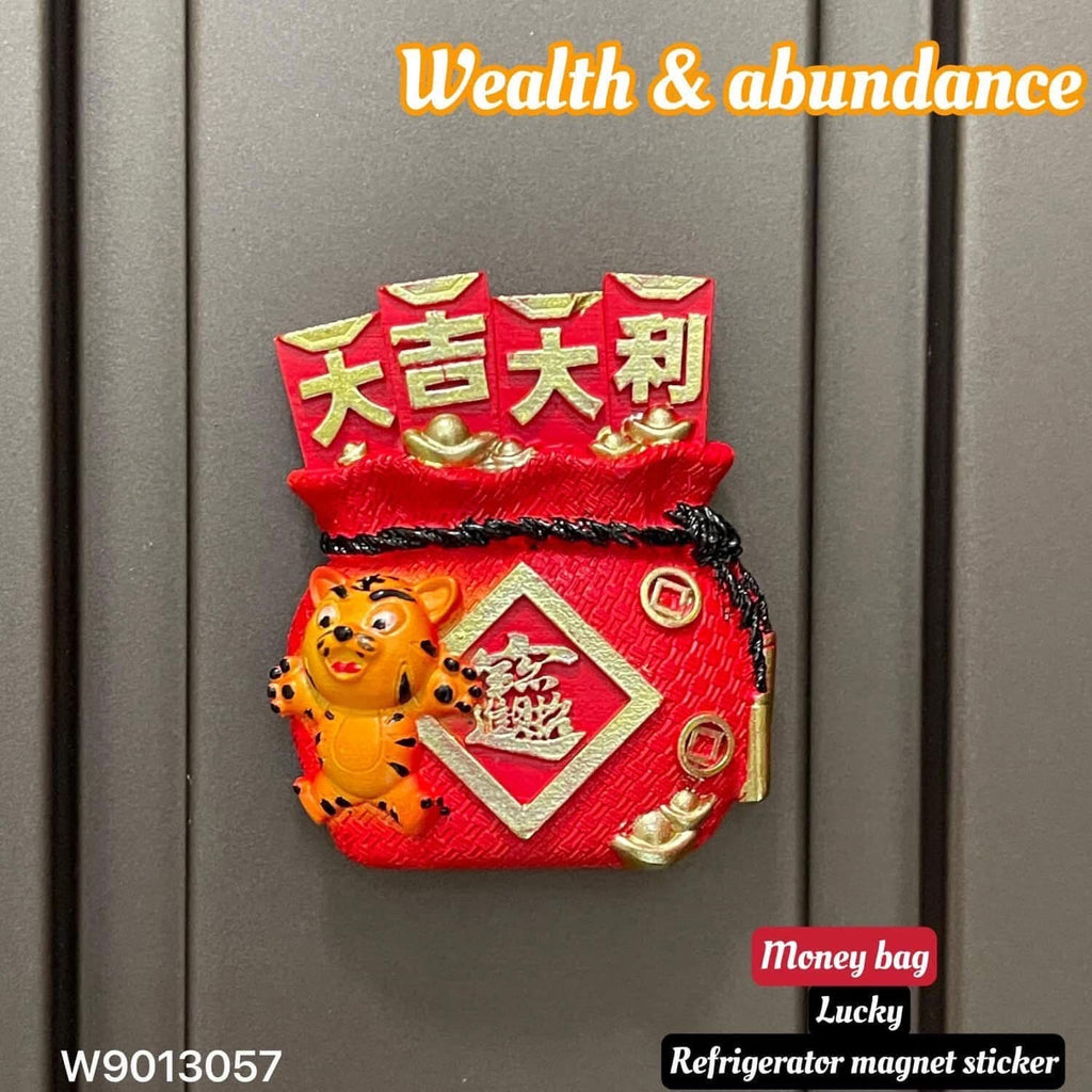 money bag wealth and abundance lucky magnet sticker