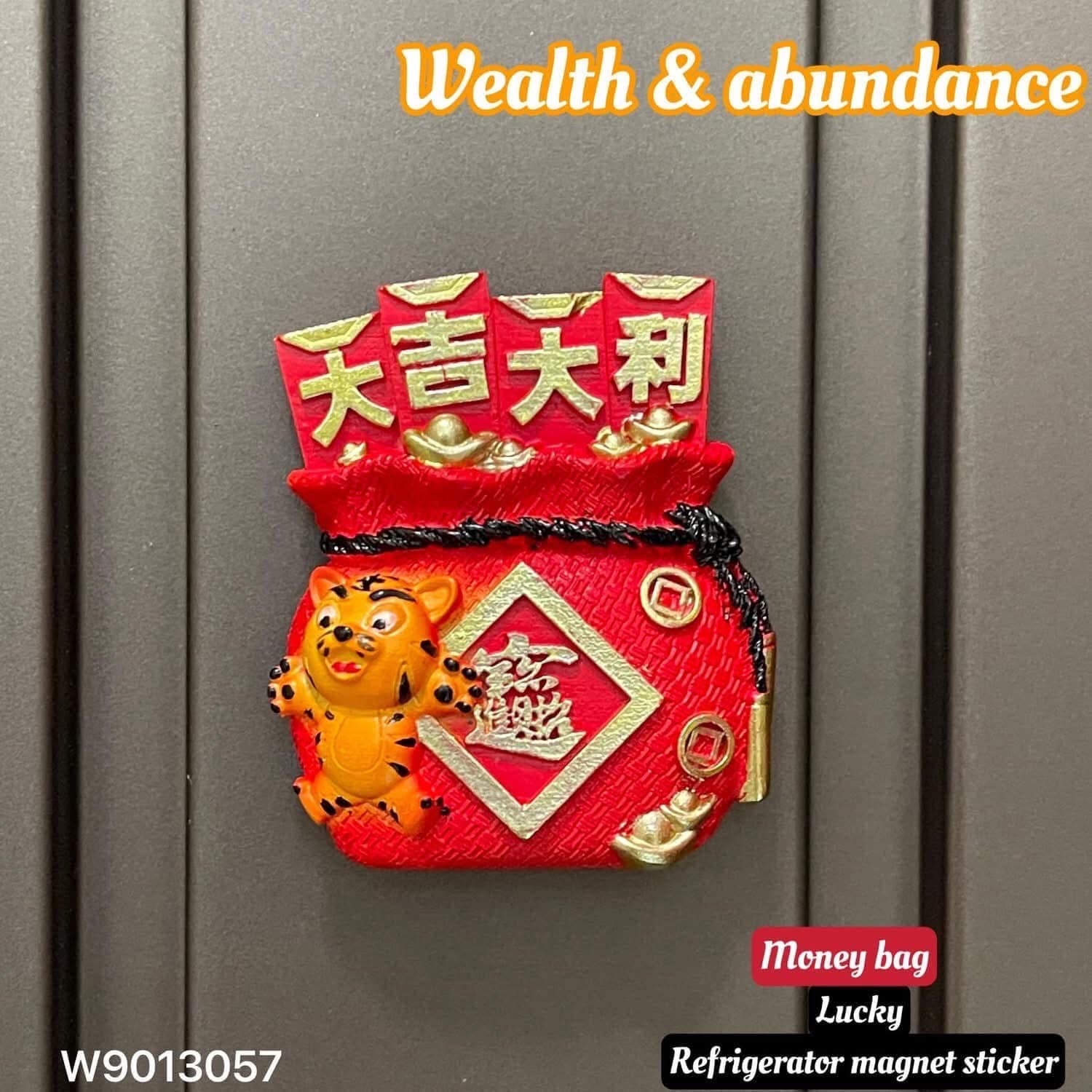 money bag wealth and abundance lucky magnet sticker