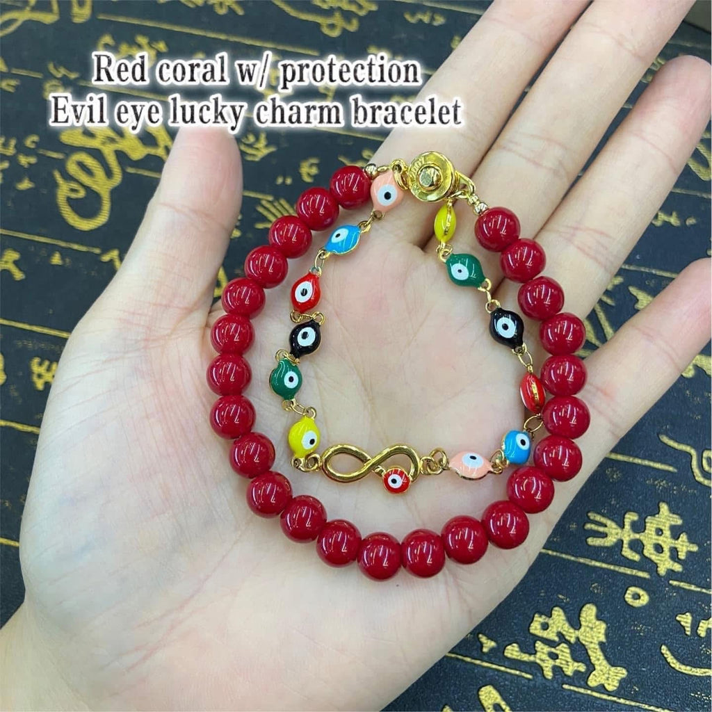 Red coral w/ protection evil eye lucky
Charm bracelet 🔥