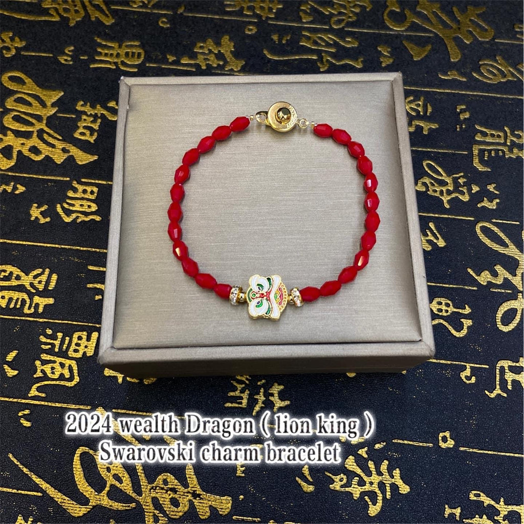 Wealth dragon bracelet Swarovski charm