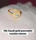 18k Saudi gold pawmable Russian stone ring