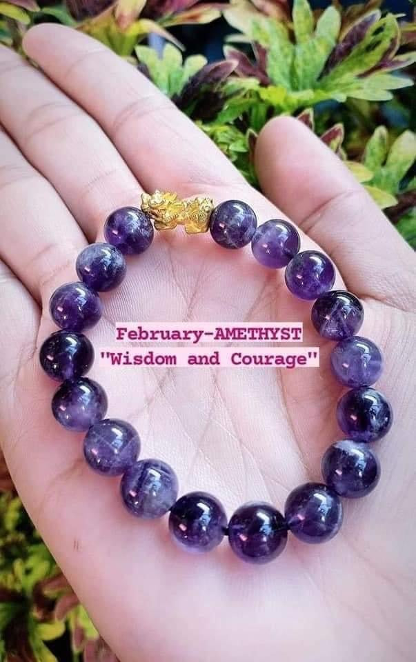 Amethyst 18k Saudi gold piyao bracelet