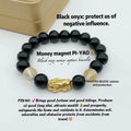 Money magnet piyao black onyx bracelet