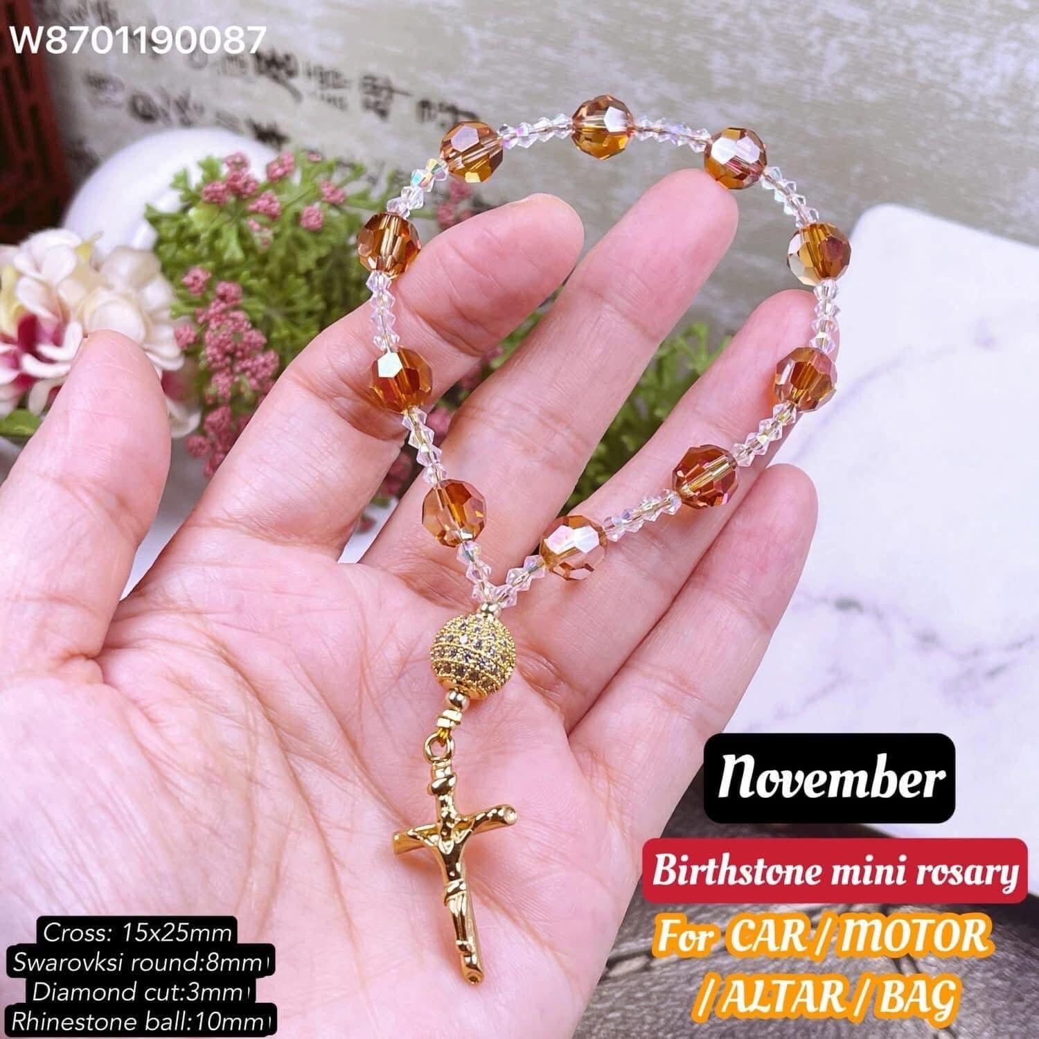 birthstone min rosary FOR CAR / MOTOR / ALTAR / BAG / celphone🌈