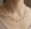 10k  real gold fresh water pearl necklace