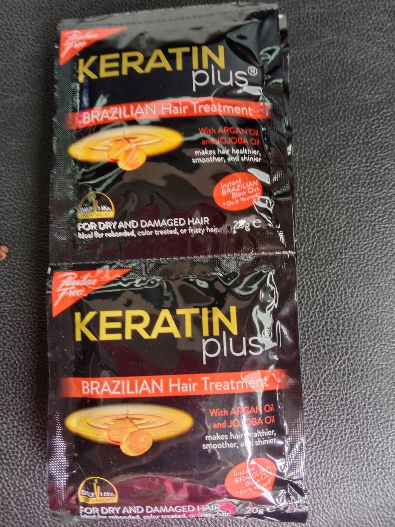 KERATIN plus Black Brazilian Hair Treatment 20g-Black, 12 pcs