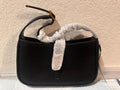 Black leather shoulder bag