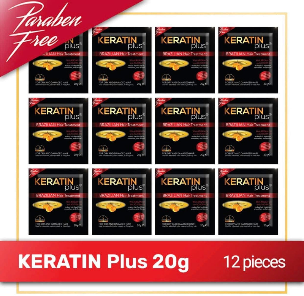 KERATIN plus Black Brazilian Hair Treatment 20g-Black, 12 pcs