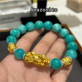 Amazonite 10K Piyao Gold — XL piyao & money balls  size