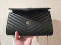 Black leather bag  sling bag gold hardware
