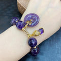 Amethyst mystic knot & piyao over All good luck charm bracelet