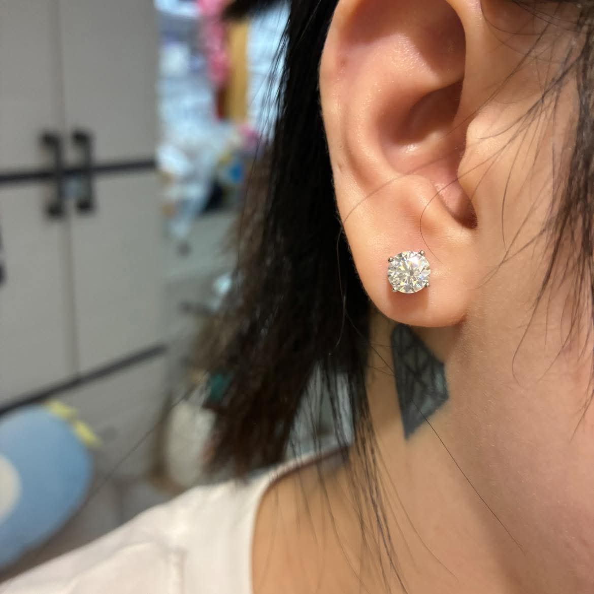 Moissanite Diamond Earing