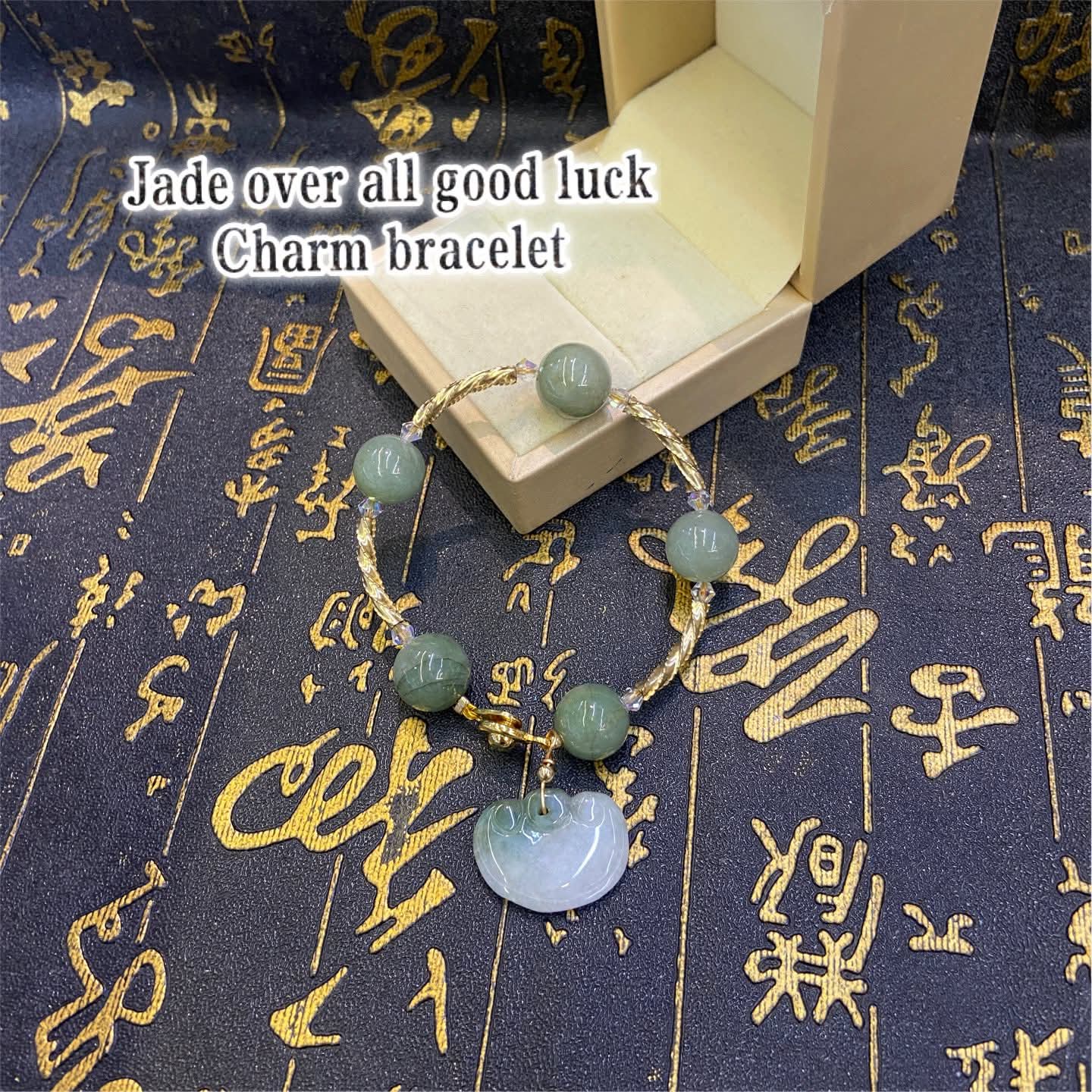 JADE W/ HEART OVER ALL GOOD LUCK

CHARM BRACELET 

JADE