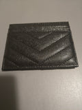Black leather wallet card