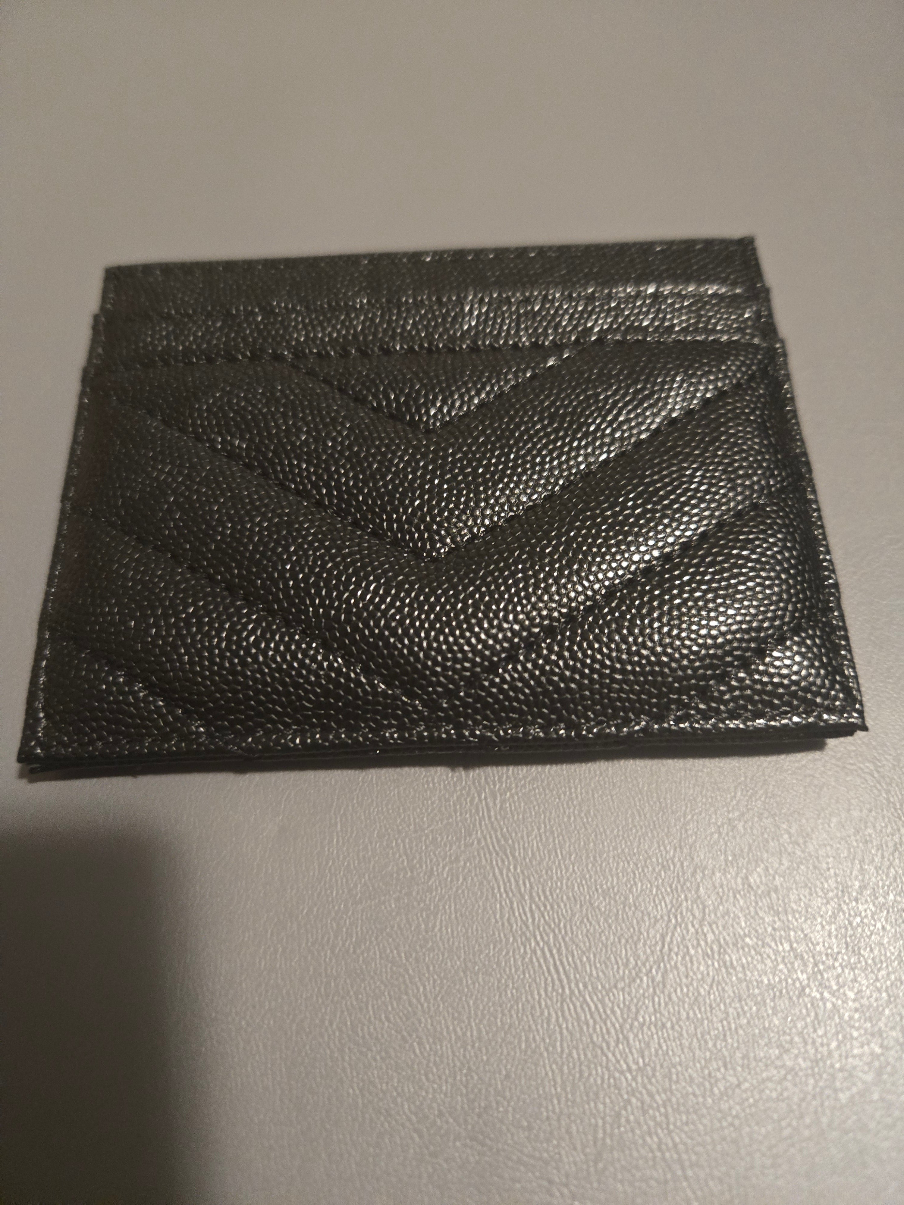 Black leather wallet card