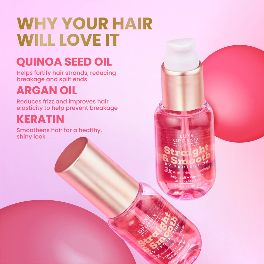 Luxe skin  straight  and smooth hair shine
