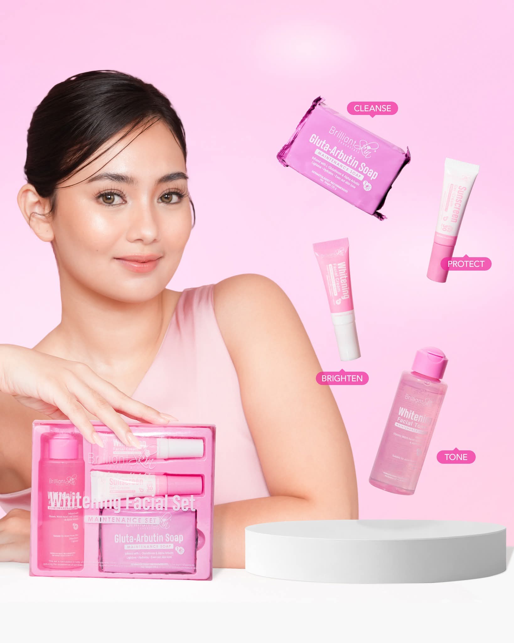 Brilliant  whitening facial care set