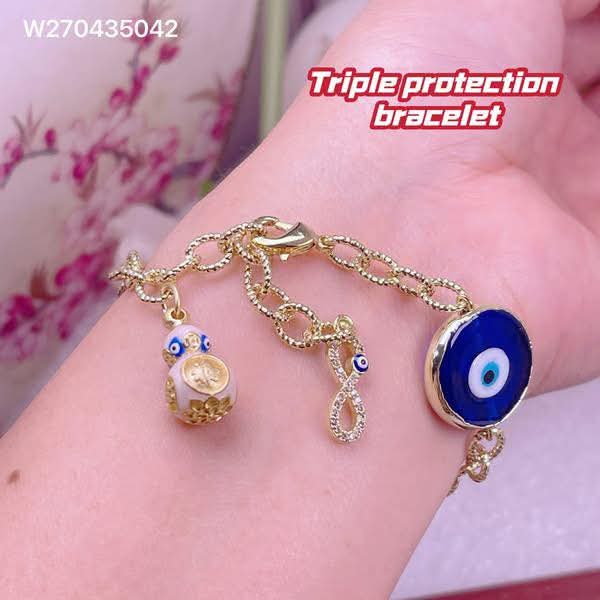 Triple protection  evil eye bracelet