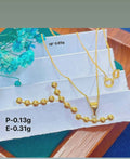18k saudi gold   bubble earrings and pendant only