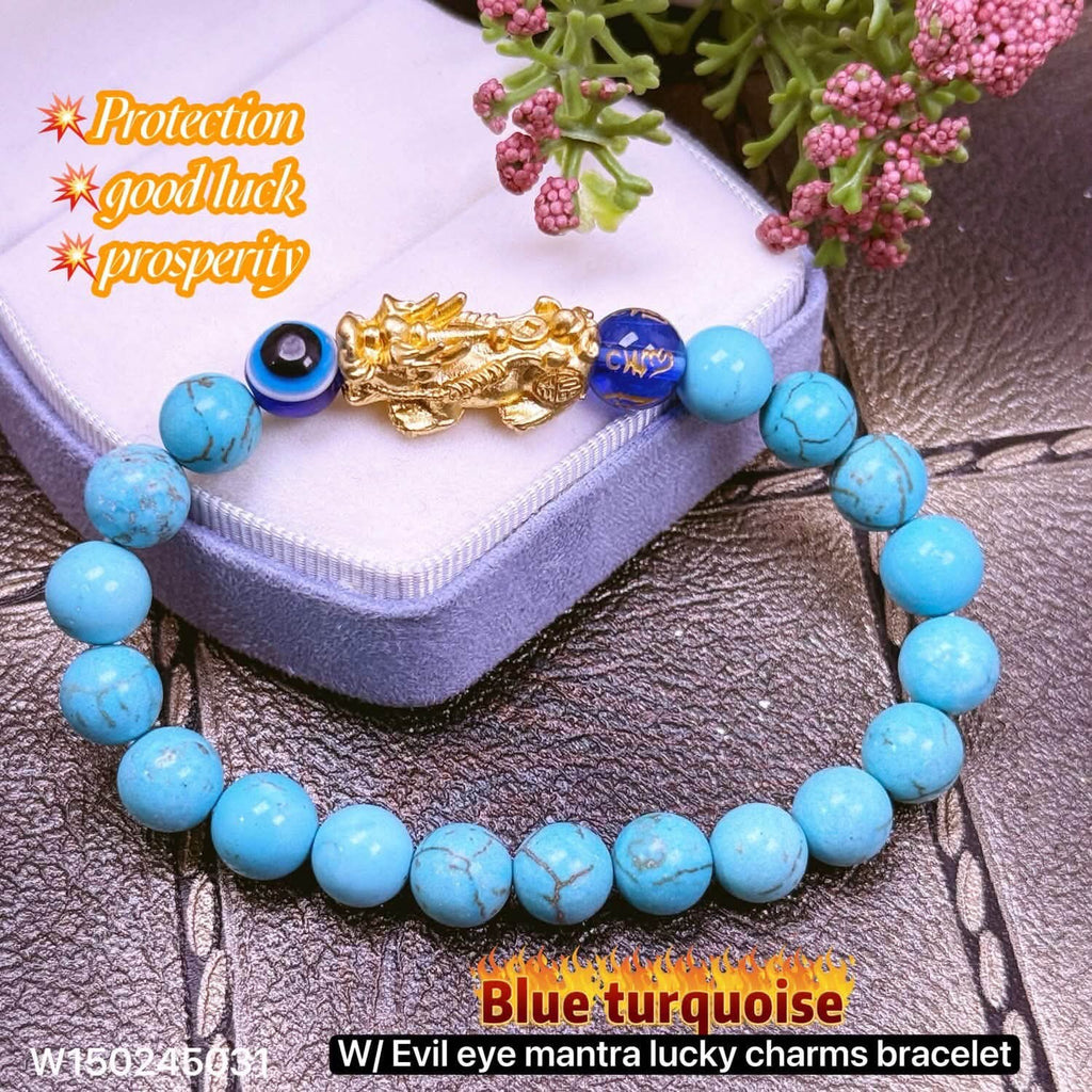 Blue Turquoise with money piyao bracelet