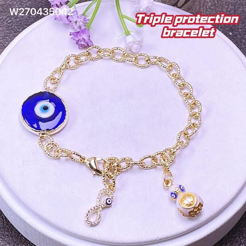 Triple protection  evil eye bracelet