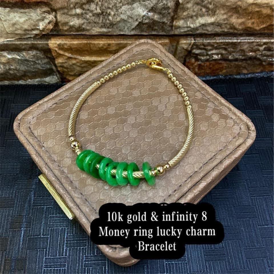 10k money ring infinity jade bracelet