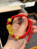 10K Gold Piyao — XL Piyao & Money Balls red string bracelet