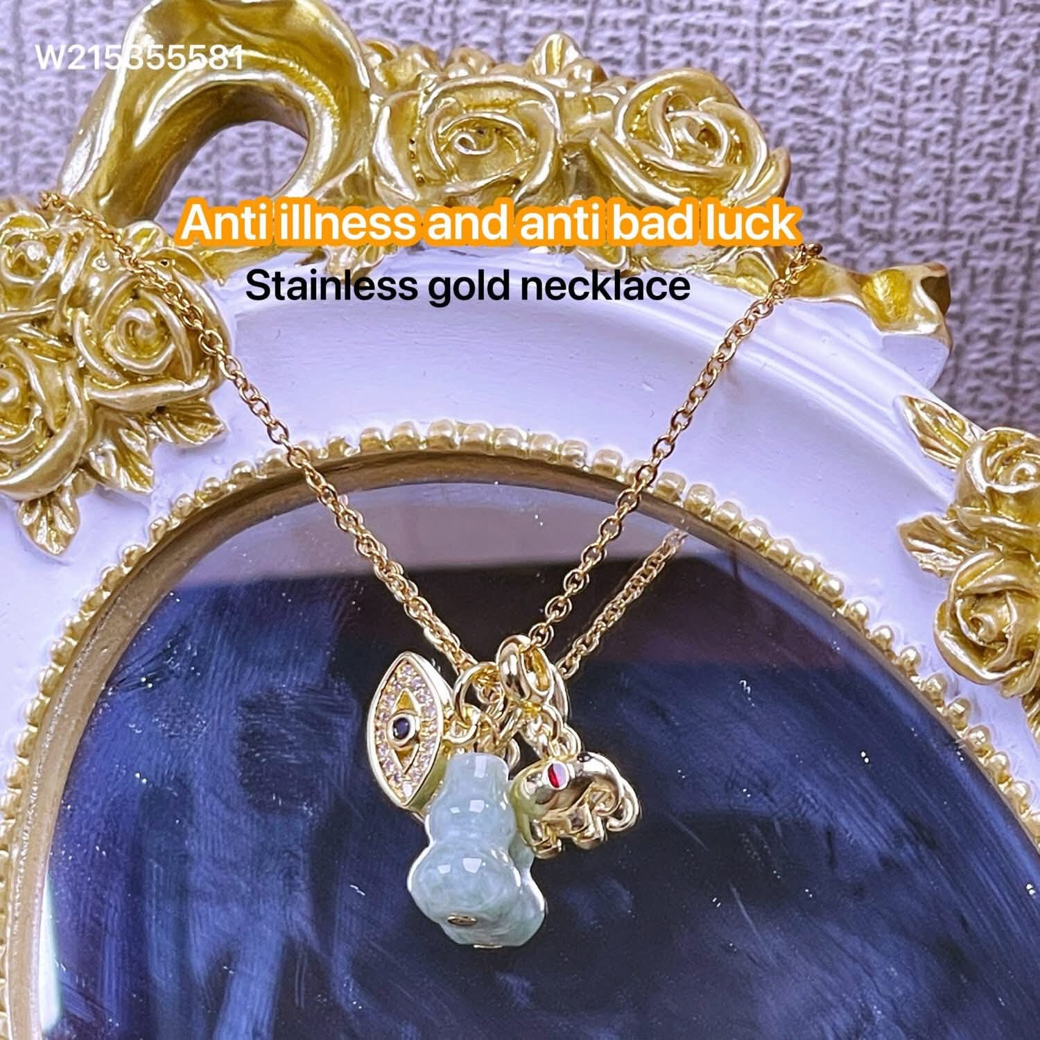 Anti illness and anti bad luck

Stainless gold necklace