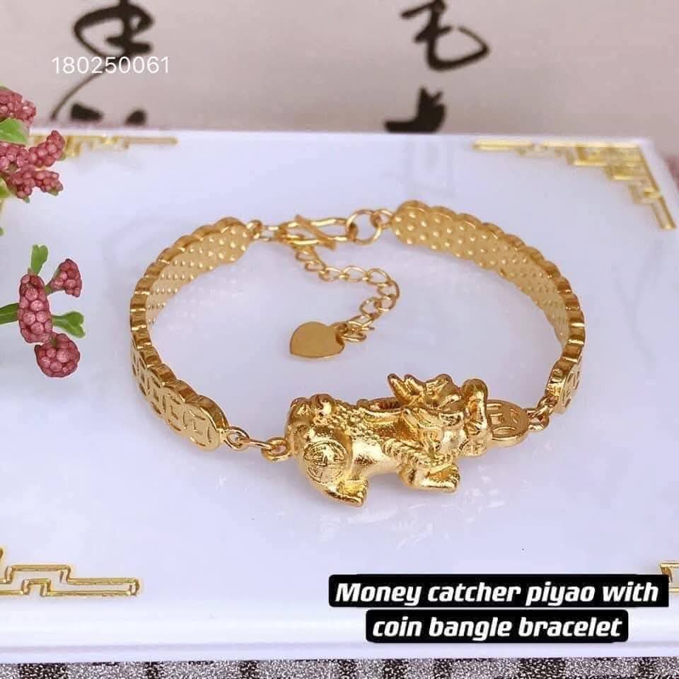 Money catcher piyao with coin bangle bracelet
