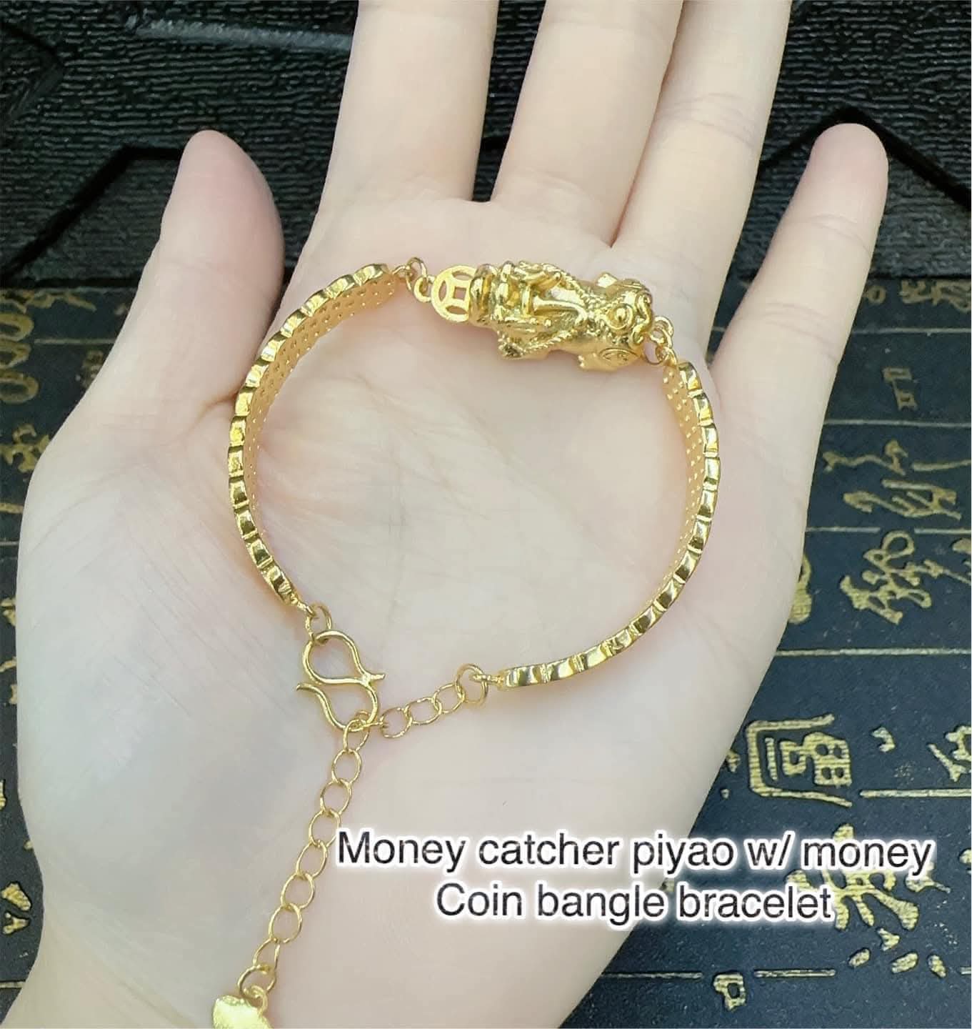 Money catcher piyao with coin bangle bracelet