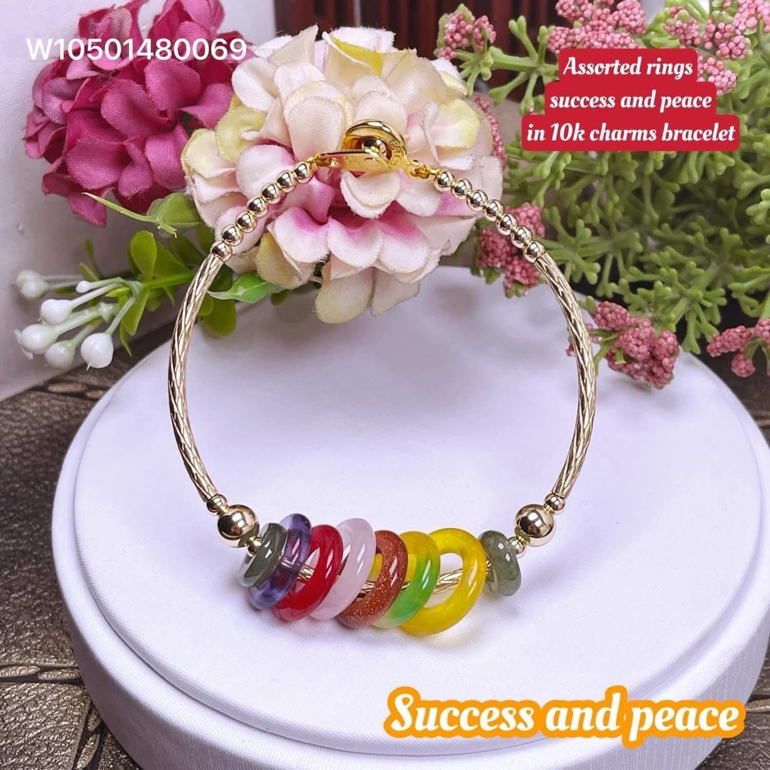 assorted gemstone rings success and peace in 10k charms bracelet