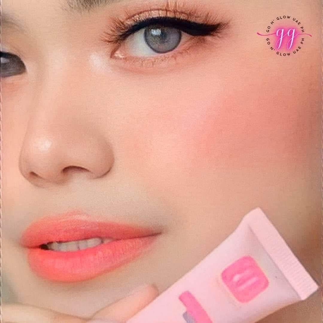 Insta pink blush on  and lip tint