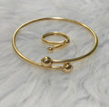 10k us gold set adjustable bangle and ring