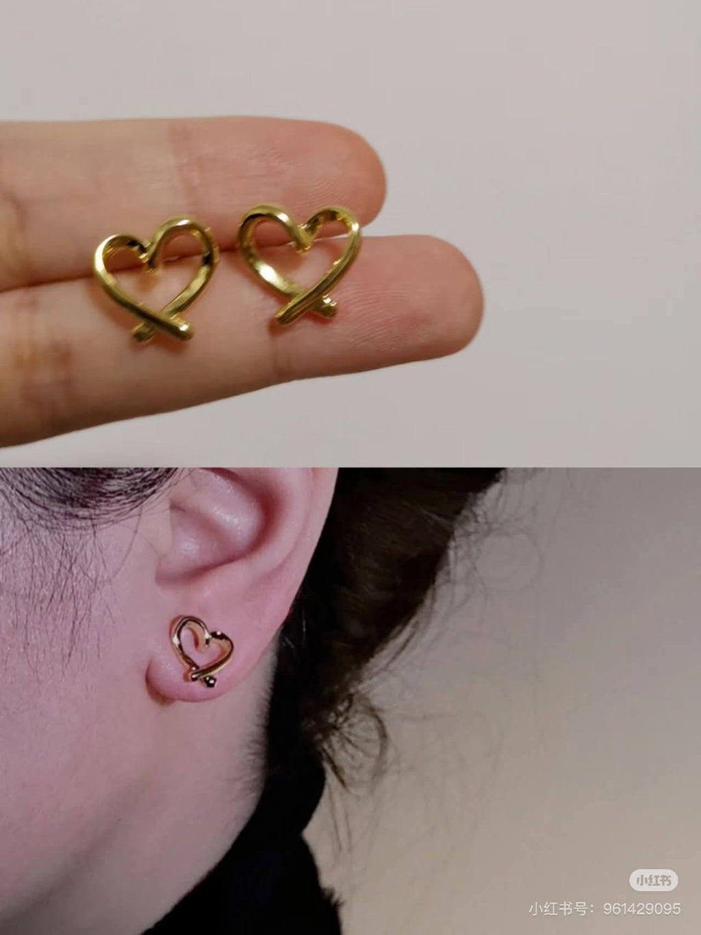 Thailand gold heart necklace  and heart earrings