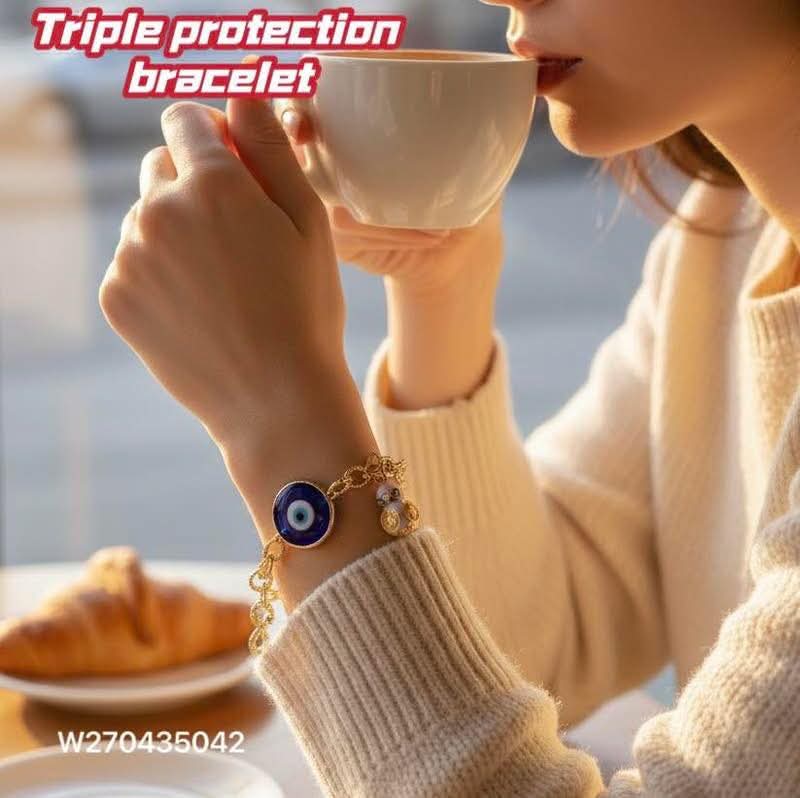 Triple protection  evil eye bracelet