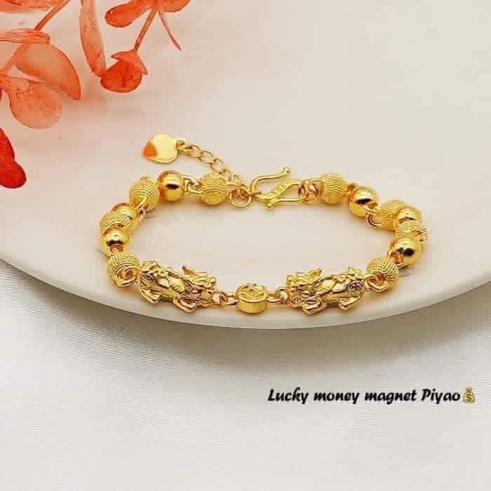 Thailand gold double money magnet Piyao bracelet