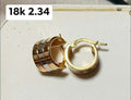 18k saudi gold tri color earrings