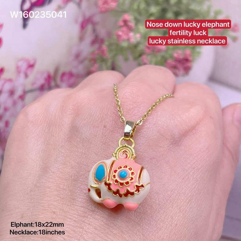 Lucky elephant fertility luck lucky stainless necklace