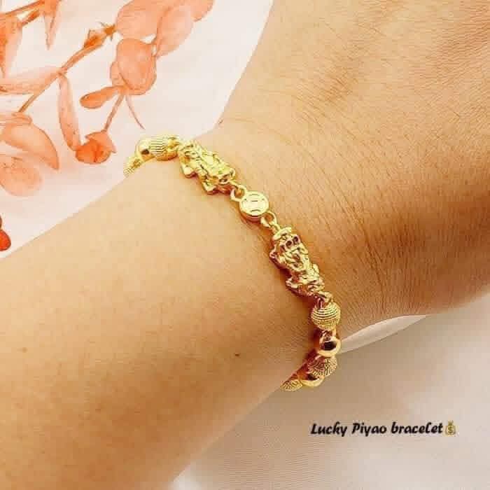 Thailand gold double money magnet Piyao bracelet
