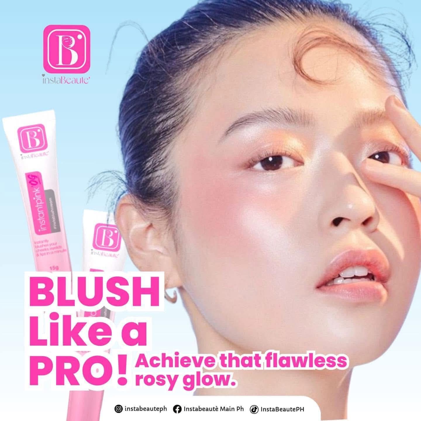 Insta pink blush on  and lip tint