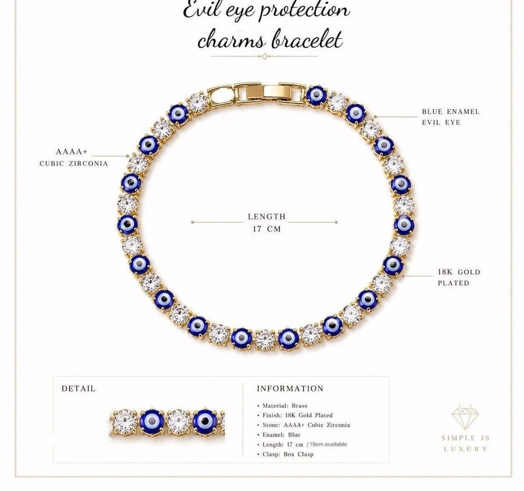 evil eye protection charms bracelet